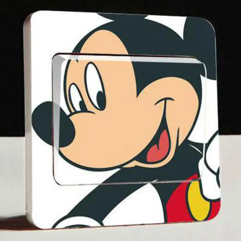 

1pcs hot cute Mickey switch sticker, children's room bedroom home wall art decal amusement park, living room bedroom decoration