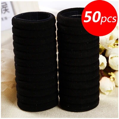 30Pcs Hairdressing Tools Black Rubber Band Hair Ties/Rings/Ropes Gum Springs Ponytail Holders Hair Accessories Elastic Hair Band hair clips for fine hair Hair Accessories