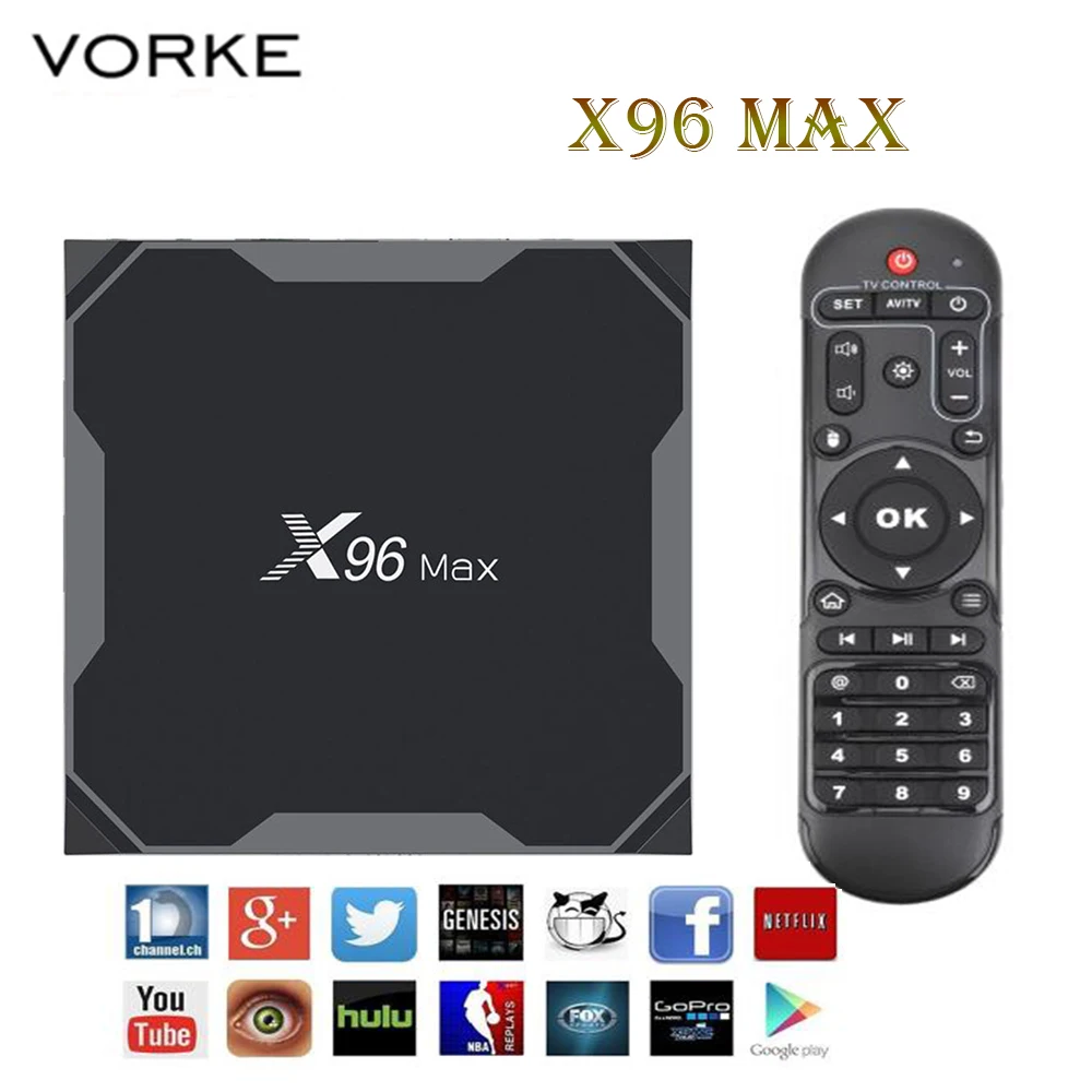 Оригинальный Смарт ТВ бокс Vorke X96 MAX на Android 8 1 Amlogic S905x2 4G DDR4 32 Гб 64 EMMC 2 4G/5G WIFI Bluetooth LAN