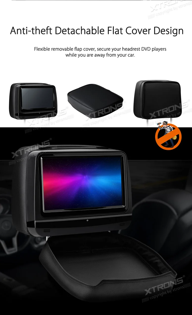 XTRONS 2 шт 9 дюймов монитор подголовник автомобиля dvd-плеер 1080P видео HD цифровой сенсорный экран кожаный чехол/HDMI USB SD+ IR наушники