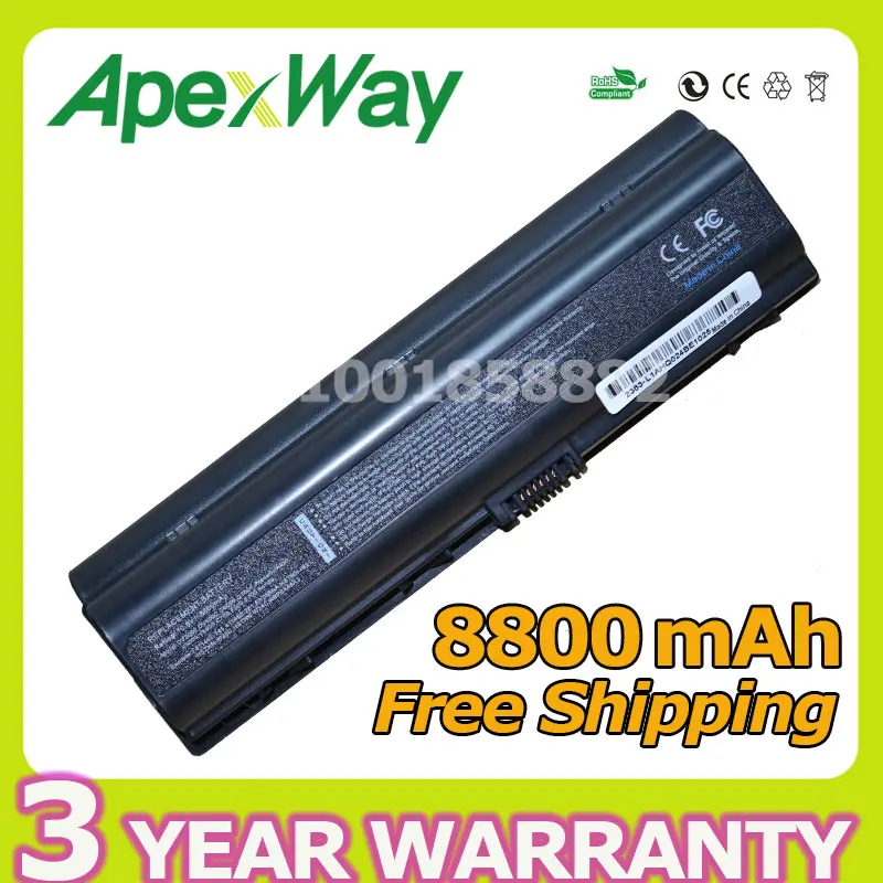 Apexway 12 Cell Laptop Battery for HP COMPAQ DV2000 DV6000 for Presario