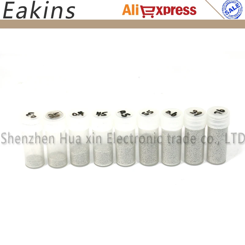 

9pcs/set 0.76/0.65/0.6/0.55/0.5/0.45/0.4/0.35/0.3mm BGA solder ball leaded For BGA Rework Repair Direct heating BGA Stencil tool
