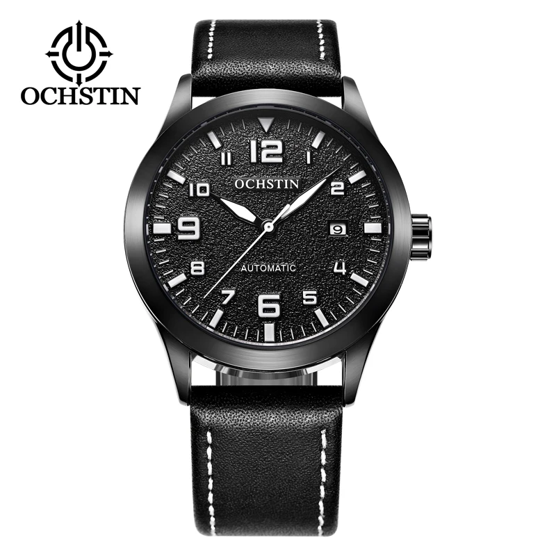 

2019 OCHSTIN Brand Men Leather Watch Automatic Mechanical Men Watch Military watch 30 meters waterproof Relogio Masculino