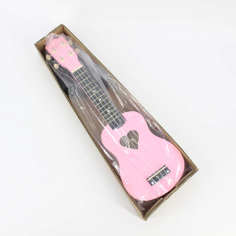 Guitarra em Forma de Coração Venda Quente Polegada Rosa Ukelele Ukulele 4 Cordas Havaí Mini Tom Buraco Basswood Madeira Uke 21 - Image 6