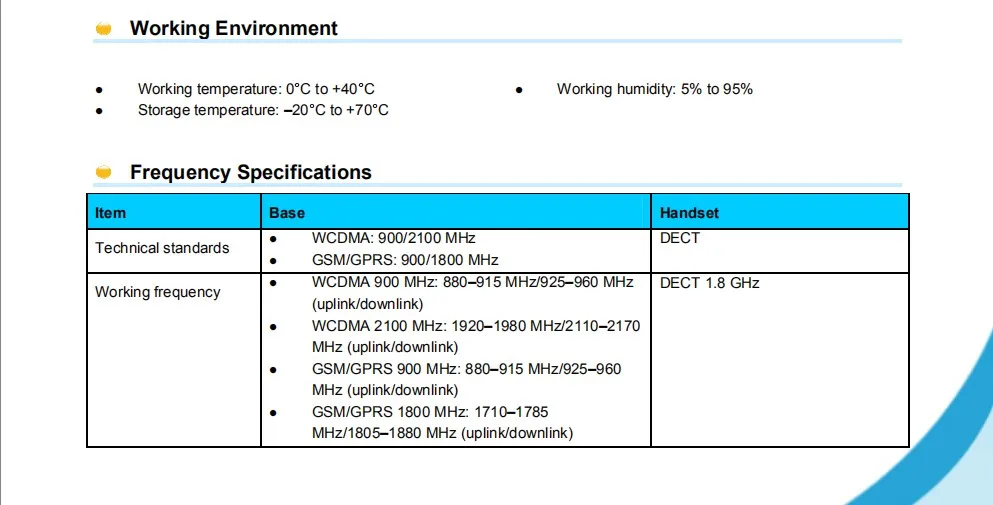 Huawei F688-20 UTMS/WCDMA 900/2100Mhz Fixed Wireless Terminal and DECT Phone