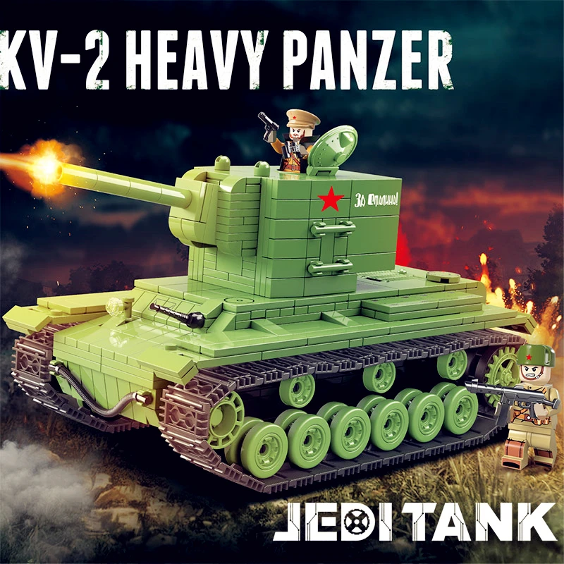 

818pcs KV-2 Heavy Panzer Tank Model Military Series Compatible With Legoingly Building Blocks Bricks Toys For Children Gifts