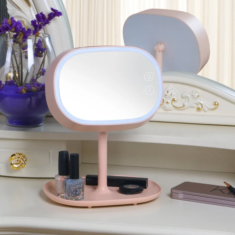 

Led make up mirrors Touch Screen vanity Lamp Mirror Cosmetic light Mirror with Storage for home use makeup lamp