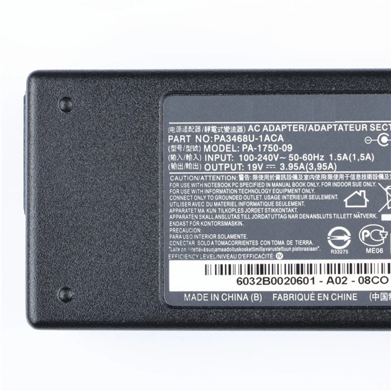 75 W 19 V 3.95A Питание адаптер переменного тока питания для ноутбука Toshiba PA5035U-1ACA спутниковый L650D L650 L655 L655D L670 C650D ноутбук Зарядное устройство 5,5 мм