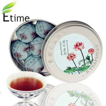 puer tea New Arrival Top Quality Mini Box Compressed Tea Chinese Authentic Lotus Leaf Fragrance 1box=7pieces BKTH002 |