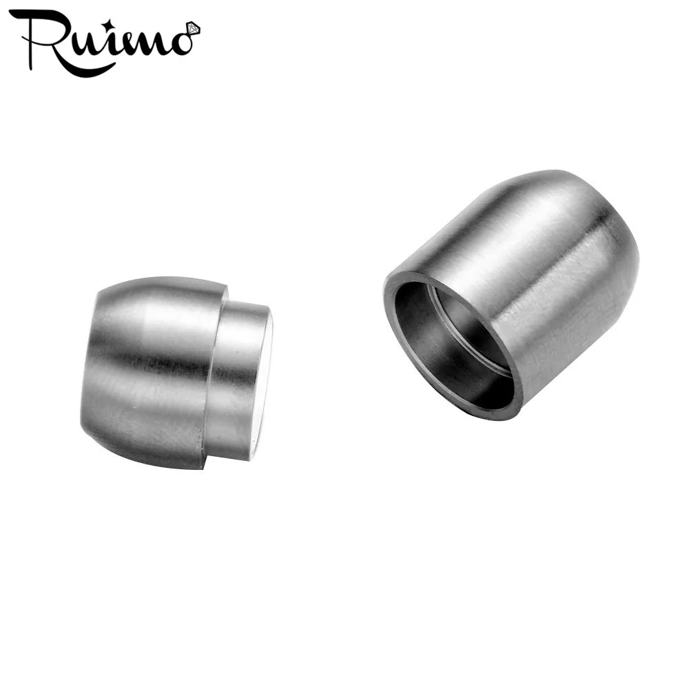 RUIMO 8 мм круглые магнитные застежки 316l из нержавеющей стали браслетная застежка кожаный шнур соединитель для производства ювелирных изделий