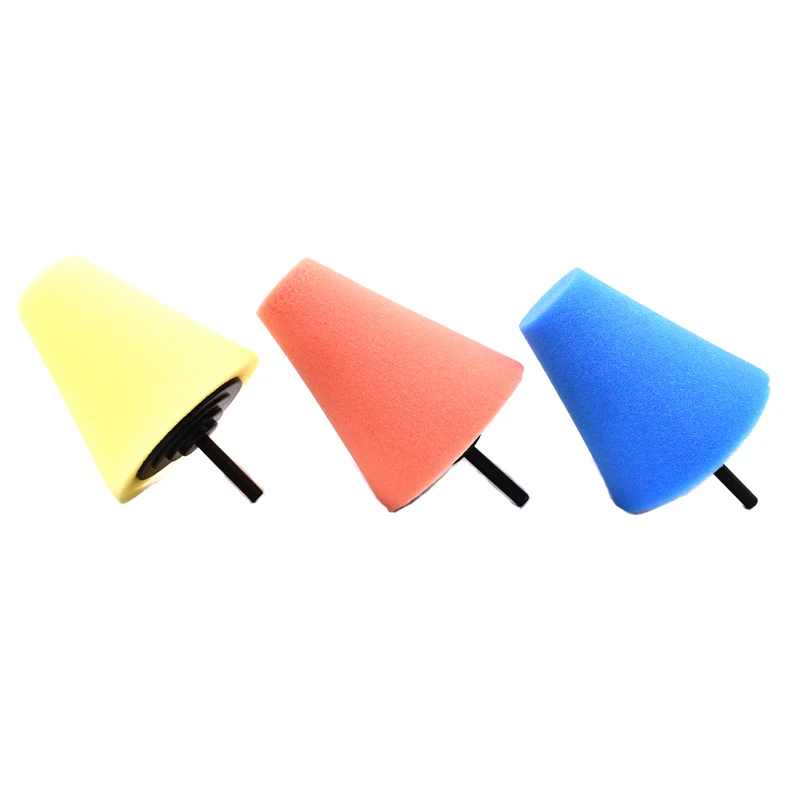 

3Pcs Burnishing Foam Sponge Polishing Pad For Car Cone-Shape Wheel Hubs Disk