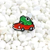 Frog driving red gas car Enamel brooch Cartoon animal cute badge Denim t-shirt backpack personality pin Send children gifts ► Photo 1/6