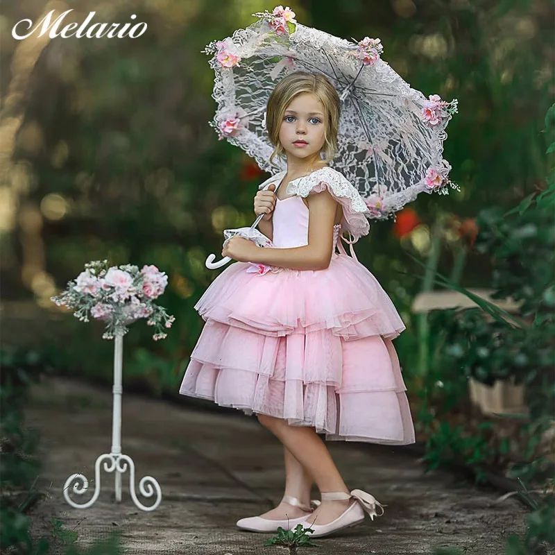 

Melario Baby Kids Dresses for Girls Layered Ruffle Tutu Dress Party Pageant Princess Dress Children Baby Girls Clothes Summer