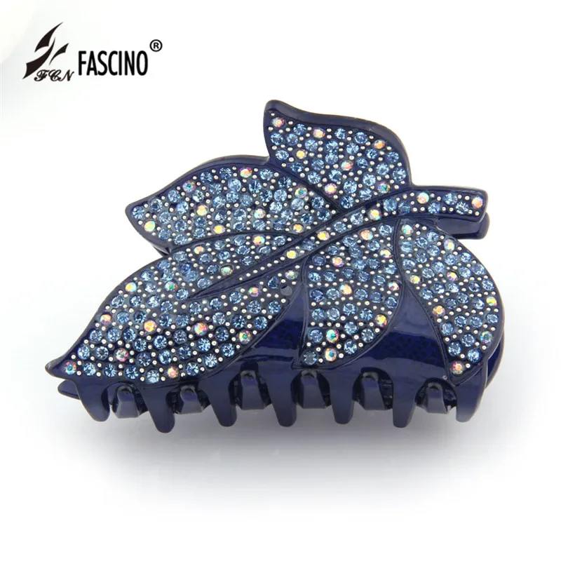 

Best Quality Luxury Acetate Rhinestones Hair Claw Clip for Women Gilrls Large Size Leaves Shape Hair Crab Clamp Clip (EY820009)