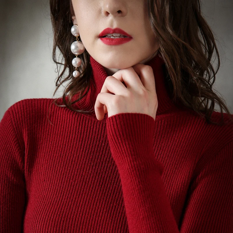 GejasAinyu 2018Autumn Winter fashion Women Sweater New Turtleneck Pullover Cashmere sweater knitting pullover Sweater Tops Sweaters