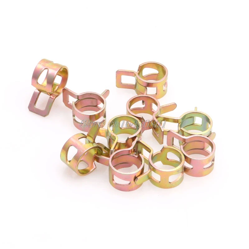 

10 Pcs Spring Clip Fuel Line Hose Water Pipe Air Tube Clamps Fastener DIY 6-15mm S08 Drop ship