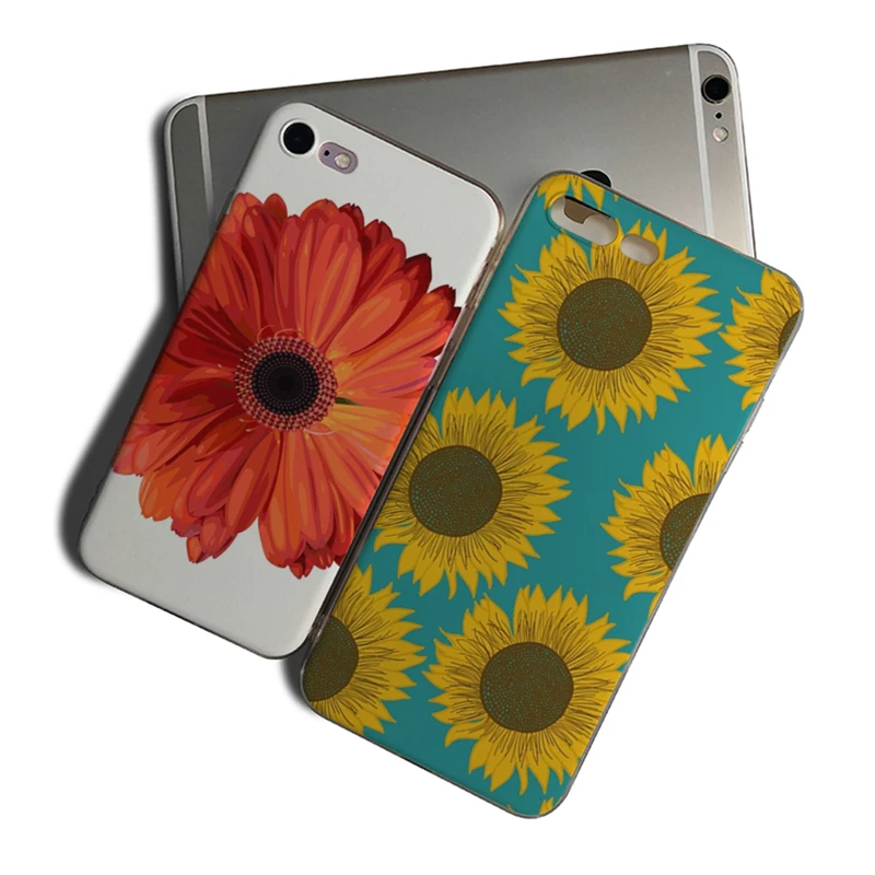 

IMIDO Beautiful Sunflower Pattern Cases Printed Capa Back Shell For Iphone 5 SE 6 6S 6PLUS 6SPLUS 7 8 7PLUS 8PLUS X XS XR XSMAX