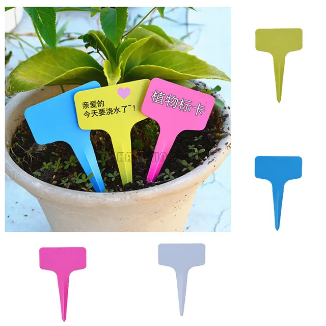 Plastic Plant Label Flower Tags Markers Nursery Garden Labels Stick Plastic Plant Label Flower Tags Markers Nursery Garden Labels Stick 60x100mm Gardening Signs Card Etiquetas De