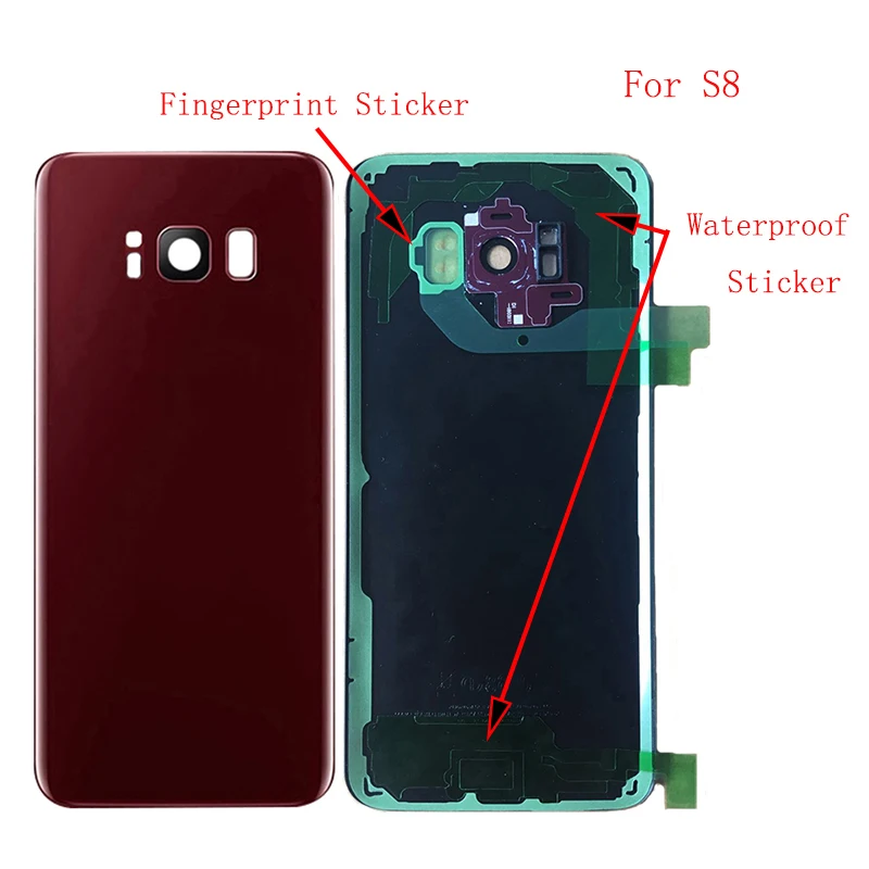 

LOVAIN 50Pcs OEM For Samsung Galaxy S8 G950F S8 Plus G955F Back Battery Cover Rear Glass Housing Case+Camera Len+IMEI Print