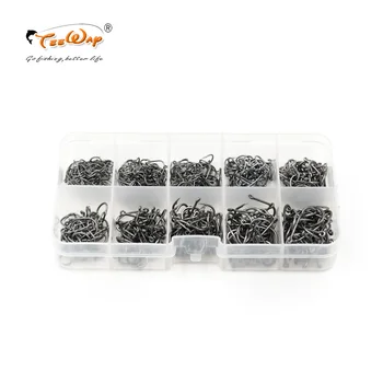 

New Product 500pcs/box High Carbon Steel Fishing Hook Size #3-#12 Fishhooks Pack Carp Fishing Tool
