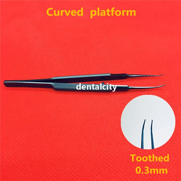 1 шт. 11 см титановый сплав круглая ручка пинцеты для век платформа двойной инструмент для век офтальмологические инструменты - Цвет: A