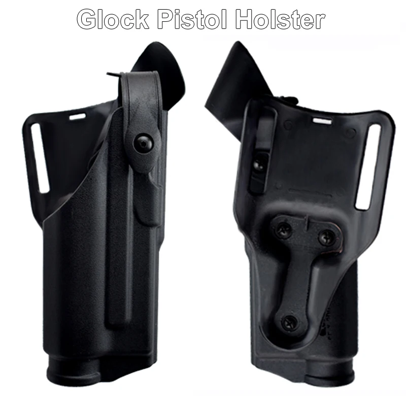 

Military Accessories Tactical Hunting Pistol Holster Shooting Airsoft Gun Holster With Flashlight For Glock 17 19 22 23 31 32