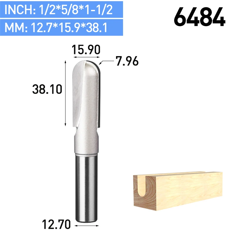 HUHAO 1 шт. 1/" 1/2" хвостовик круглый нос фрезы коробка для деревообработки Резак карбида вольфрама фрезы для дерева Концевая мельница - Длина режущей кромки: 24 мм