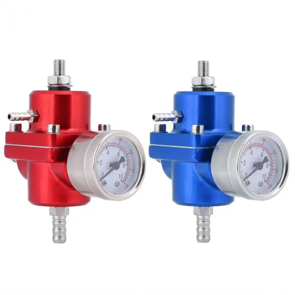 Universal Pressure Regulator Gauge & Hose Kit 0 140 PSI Adjustable Fuel