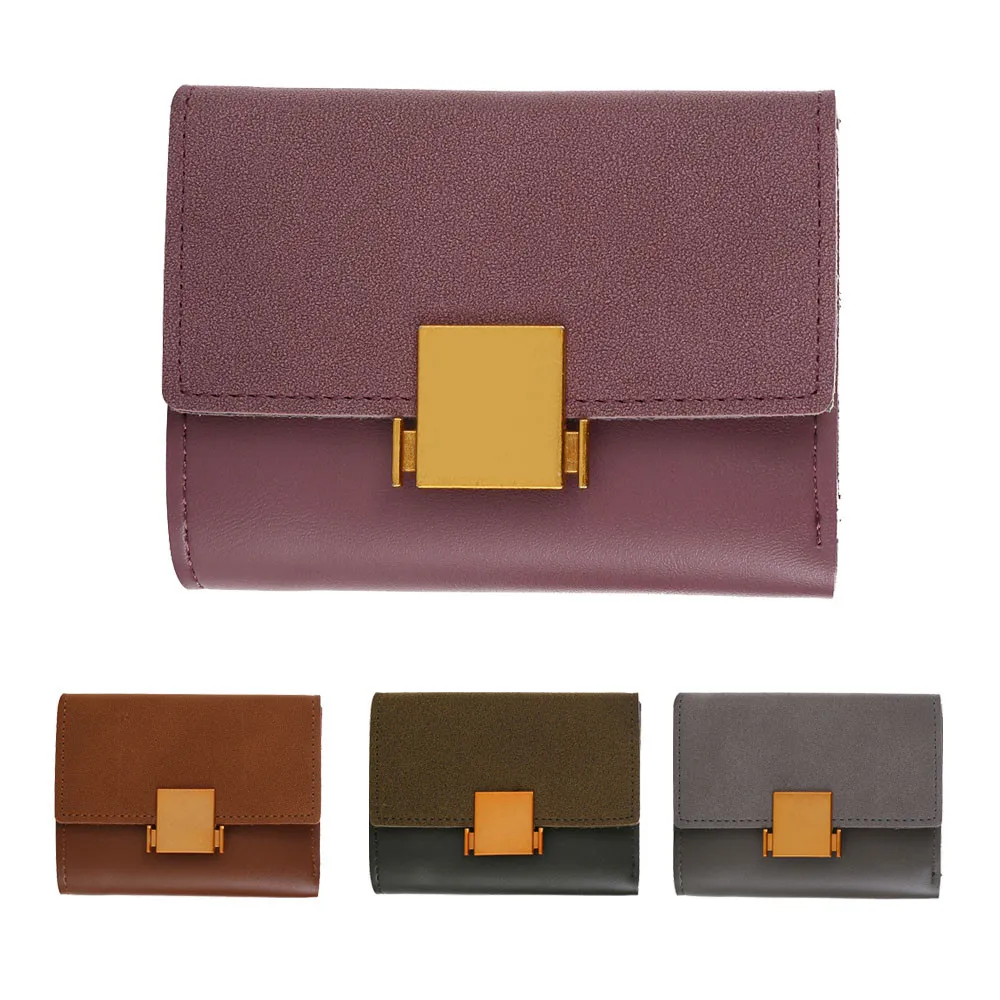 

Newest 2019 Panelled Women Wallets Simple Retro Hasp Short Wallet Coin Purse Card Holders Female Purse Casual Ladies Money Bags