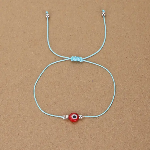 G. YCX минималистский от сглаза форма браслет от сглаза милый Регулируемый Красный веревка Лето ювелирные изделия для женщин обувь д - Окраска металла: Light Blue