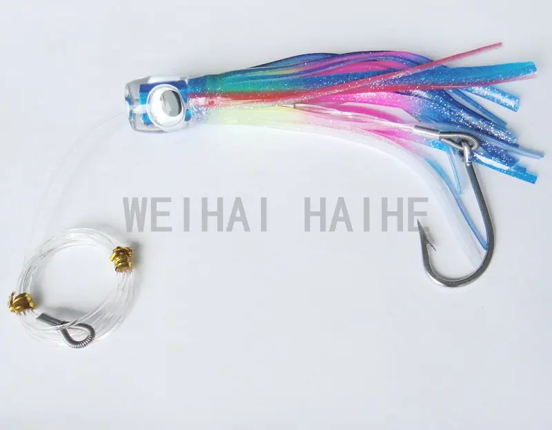 6.5" Rigged Trolling double Skirt Fishing Soft Lure Big Game Marlin