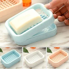 Портативный двухслойный пластиковый держатель для мыла дренажная коробка душ Soapdish Нескользящая тарелка дренажный инструмент Аксессуары для ванной комнаты слив