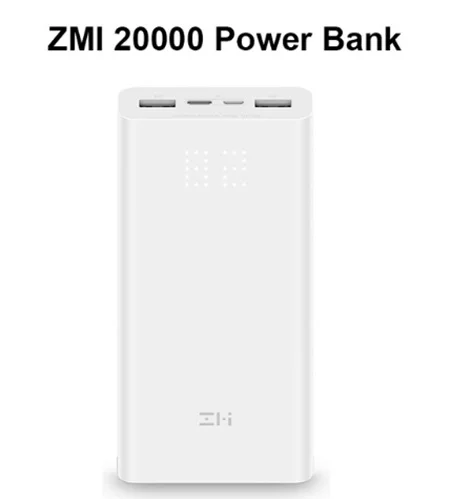 ZMI power Bank 20000 mAh QB821 Портативная зарядка Внешняя Батарея цифровой дисплей QC3.0 Dual USB 20000 mAh power bank для телефона - Цвет: White