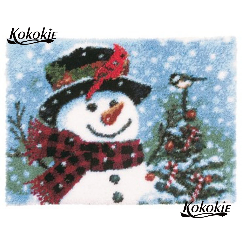 Latch Hook Kits Rug With Printed Canvas For Kids Diy Christmas
