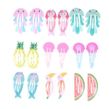 6 шт./компл. заколки для волос подарок Русалка арбуз ананас BB зажимы головной убор шпильки для волос для девочек Аксессуары