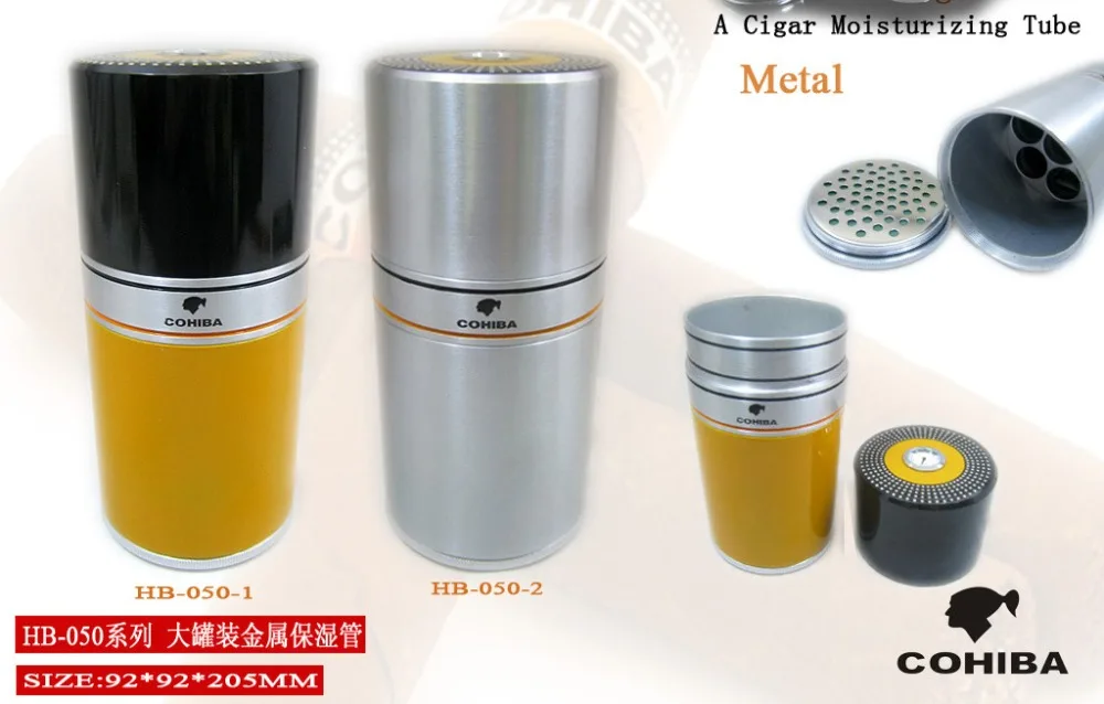 

Cohiba Cigar Humidor Case tube cigar holder tank can put 7 Cigars with humidifier Aand hygrometer HB-050