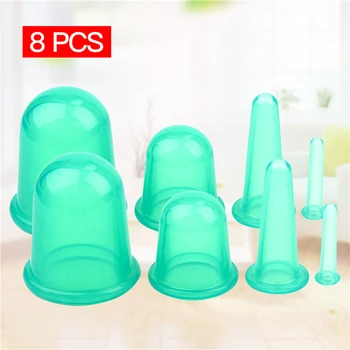 

8Pcs Suction Silicone Neck Back Eye Massage Cans Anti Cellulite Promote Blood Circulation Massage Cups Face Cleaning Health Care
