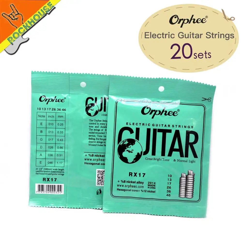 20 комплектов шестиугольные электрогитарные струны Orphee из углеродистой стали RX19