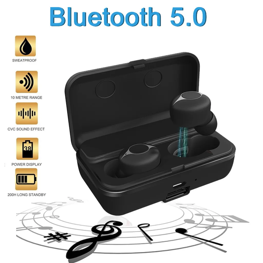 VOBERRY новые беспроводные наушники Bluetooth 5,0 наушники-вкладыши 20 H Playtime глубокий бас 3D стерео с зарядным чехлом 118A