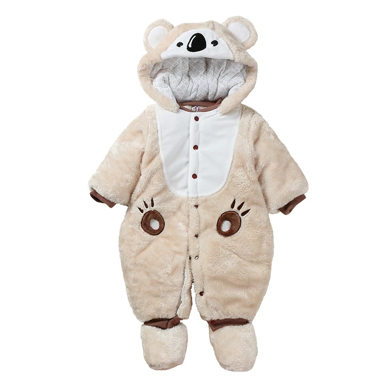 

Newborn baby clothes bear onesie baby girl boy rompers hooded plush jumpsuit winter overalls for kids roupa infantil menina