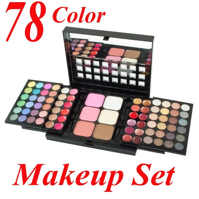 

78 Color Eyeshadow Pallete Set Make up Palette 48 Eyeshadow + 24 Lip Gloss +6 Foundation face powder/Blush Makeup Kit Cosmetics