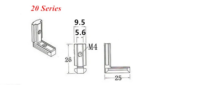 10 шт. т слот L Тип Внутренний угловой соединительный шов кронштейны для алюминиевого профиля со слотом 6 мм с винтами M4