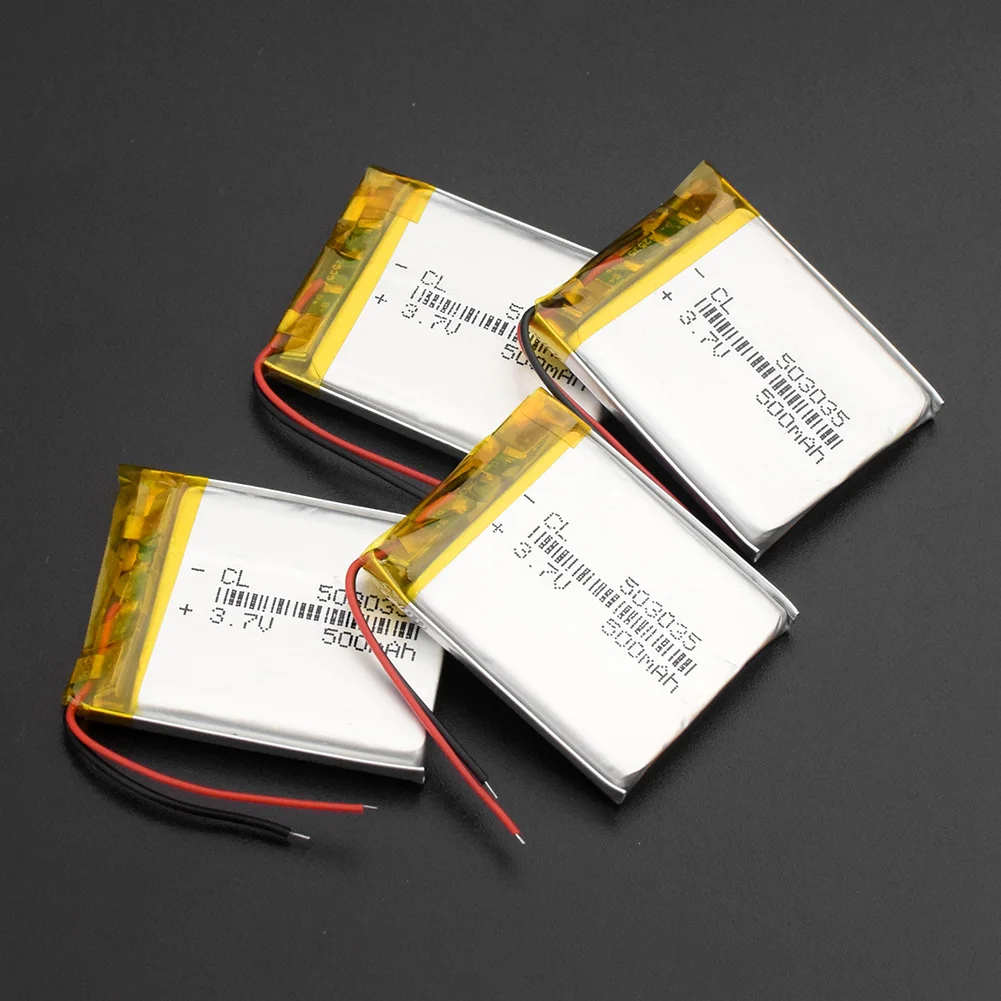 

YCDC 1/2/4Pcs Polymer Battery 500 mah 3.7 V 503035 Smart Home MP3 Speakers Li-ion Battery for DVR GPS MP4 Cell Phone Speaker