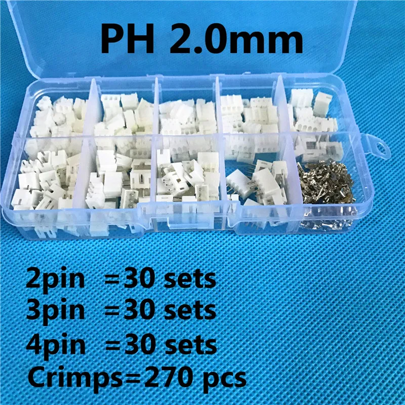 90sets-PH-2-0mm-2-3-4-pin-Connector-plug-Male-Female-Crimps-DIP-in-a (1)