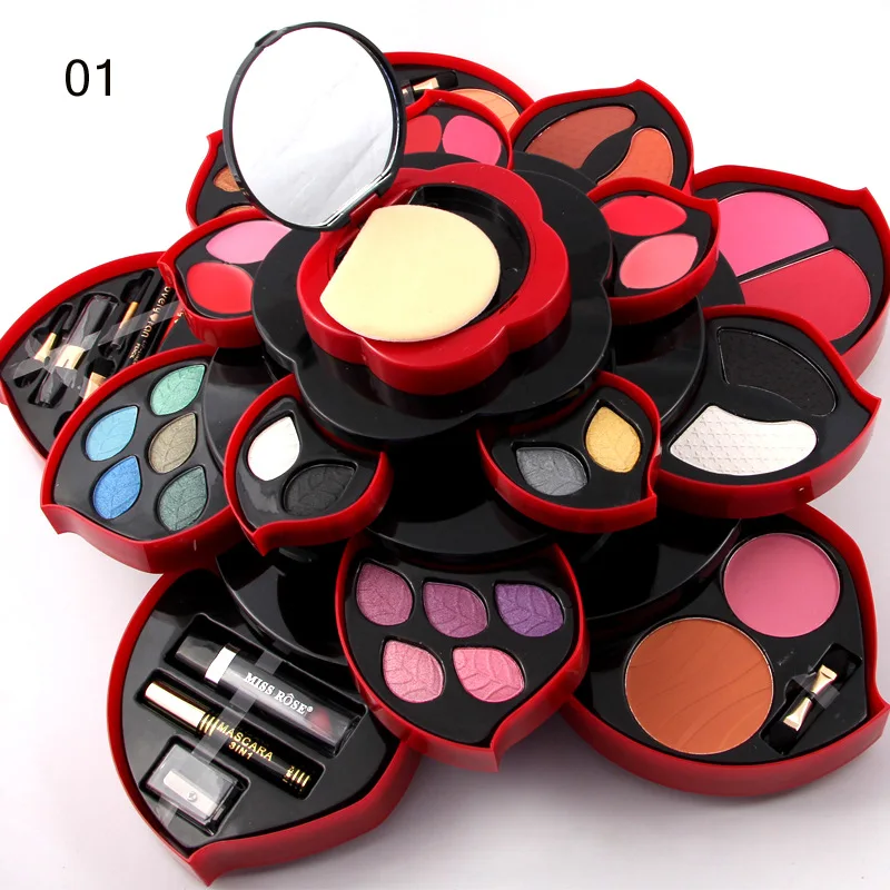 

Miss Rose professional Balmmakeup set Makeup box eyeshadow Pressed powder lipgloss blush Multifunctional Makeup box Makeup Tools