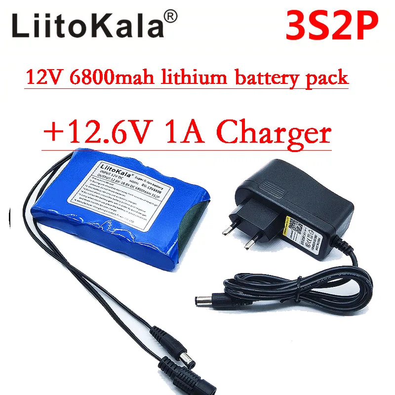  HK Liitokala  Portable Super Rechargeable Lithium Ion battery pack capacity DC 12V 12.6v 6800 mah b - 32952278375
