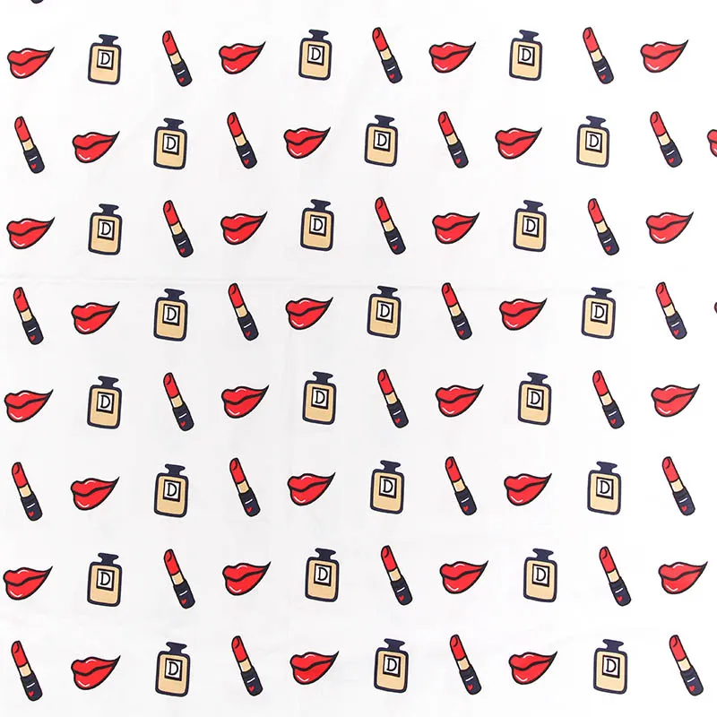 

Wide 140cm Retro handmade Twill Cotton Fabric Perfume Red Lips printed Fabric Quilting patchwork DIY Sewing Women Dress Clothing