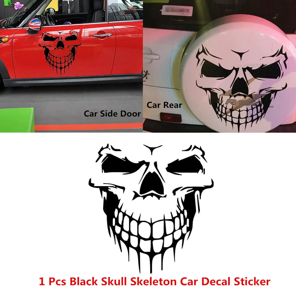 Skull Skeleton Car Hood Decal Rear Vinyl Side Door Sticker For Car