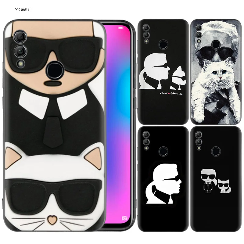 

Silicone Cover Case for Huawei Honor 10 9 Lite 8X 8C 8A Y6 Y7 Y9 7A Pro Prime 7C 2018 2019 V20 Karl Lagerfeld
