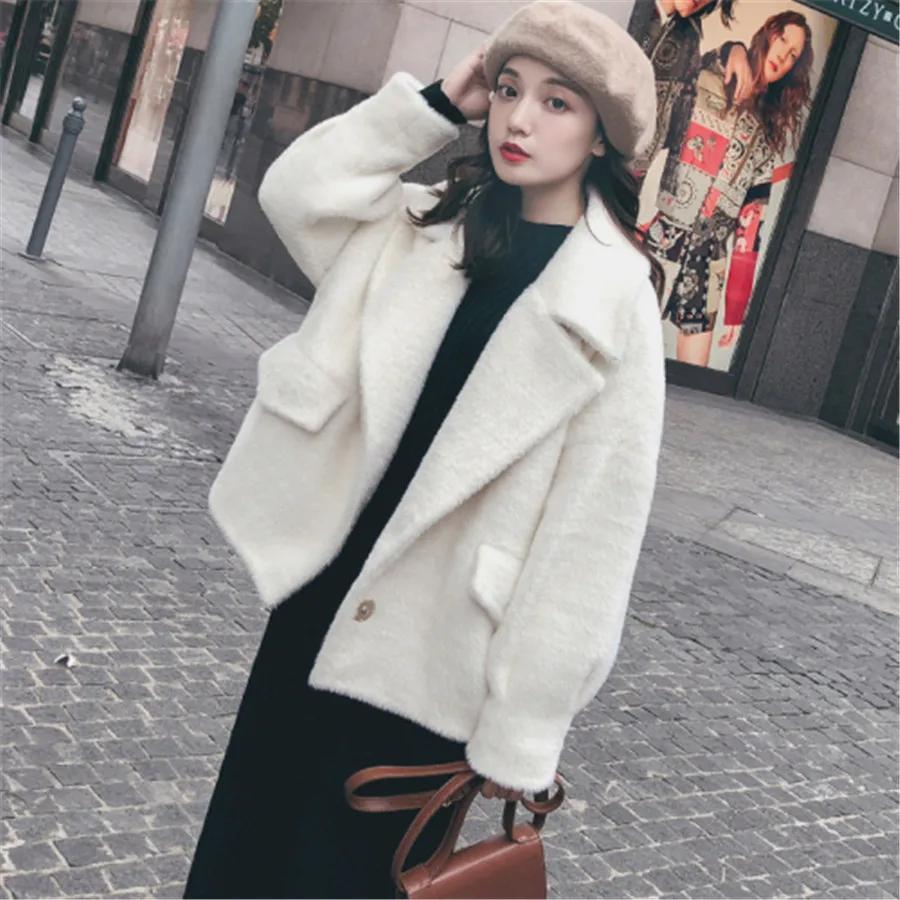 2019 Vêtements Femmes Ins Court Milky Décontracté De Coton Qualité Manteau Imitation Supérieure Tir Nouvelle D'eau Réel Velours Mode Veste waEWnFAq